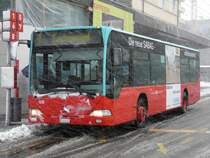 VB Biel - Mercedes Citaro Nr.128 bei der Bushaltestelle vor dem Bahnhof um 09.52 Uhr am 21.03.2008