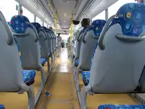 Innenraum des Setra S419UL der Sihler KG mit dem Kennzeichen GP-SI-498. Ungew�hnlich ist die reine �berlandausstattung ohne Reiseaustattung.