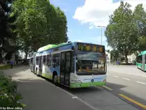 BVB Nr. 728 ''Erdgas'' (Mercedes CitaroII O530G CNG) am 30.7.2012 in Riehen, Habermatten