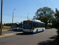 Der erste in Polen aus einem Citaro-Dieselbus umgebaute O-bus: MB O530AC, PKT Gdynia #3053 [Herstellung 2002 / Ausbau 2011/2012, ex BVG Berlin] , Gdynia Cisowa SKM, 27.07.2012