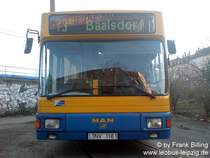 24.02.2008, Wagen 181, als Linie 73E, Wendestelle  Kurt-Schumacher-Stra�e  am Bahnhof Westseite