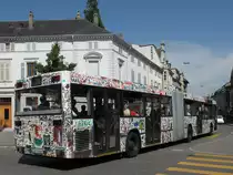 Mercedes O 405 N mit der Betriebsnummer 736 auf der Linie 34 am Wettsteinplatz. Die Aufnahme stammt vom 25.07.2012.