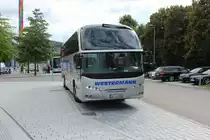 Neoplan Cityliner der Firma Westermann in Stuttgart am Mercedes Benz Museum.07.08.2012
