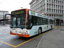 Regiobus - Mercedes Citaro Bus Nr.18  SG 7270 mit Teilwerbung eingeteilt auf der Linie 151 Gossau Bhf bei den Haltestellen vor dem Bahnhof in St.Gallen am 11.11.2007