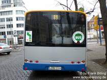 21.03.2008, Wagen 104, als Linie 89, Haltestelle  Connewitz, Kreuz 