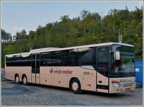(EW 1311)  Setra S 419 UL steht in der Nhe des Bahnhofs von Clervaux abgestellt und wartet auf den nchsten Einsatz. Wegen Gleisarbeiten auf der Nordstrecke zwischen Clervaux und Ettelbrck ist dies einer der Zahlreichen Busse die zum Schienenersatztverkehr eingeteilt sind. 05.09.2012.