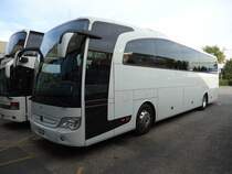 Mercedes Benz Travego photographi� le 16.08.2012 devant le garage Interbus � Chi�tres