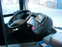 Fahrerarbeitsplatz von dem Irisbus Citélis 12 CNG (Wagen 169) im südfranzösischen Montpellier.
Wartepause am Hauptbahnhof am 25.11.2006