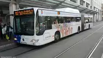 Mercedes Citaro Gelenkbus von Saarbahn und Bus mit neuer Werbung. Das Bild habe ich am 12.09.2012 in Saarbr�cken gemacht.