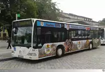 Mercedes Benz Citaro  St�dtische Werke �berland Werke Coburg (S�C) Bus und Aquaria GmbH  mit Vollwerbung f�r die B�ckerei Fuchs, aufgenommen am 15. September 2012.