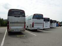 Plusieurs Scania Irizar italiens photographi�s le 02.08.2012 pr�s de Payerne