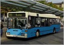 Mercedes-Benz O 405 N an der Haltestelle am Busbahnhof von Saarbr�cken aufgenommen.  18.09.2012