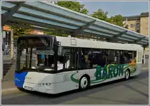Am Busbahnhof von Saarbr�cken hielt dieser Solarisbus kurz an um Fahrg�ste aufzunehmen und setzte danach seine Fahrt fort. 18.09.2012