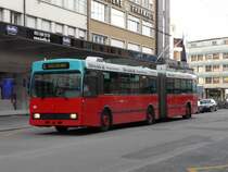 VB Biel - Volvo B 10 M Trolleybus  Nr.66 unterwegs in der Bahnhofsstrasse am 24.03.2008