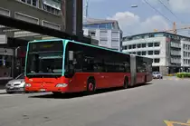 Mercedes Citaro mit der Betriebsnummer 154 auf dere Linie 5 in der Arbergtrasse in Biel. Die Aufnahme stammt vom 24.05.2012.