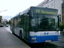 Der Bus mit dem Wagennummer 22,ein MAN NL 263 der ESWE Verkehrsgesellschaft stand am 08.01.2007 an der Haltestelle ,,Hafen´´ als Linie 23 in Wiesbaden-Schierstein. 