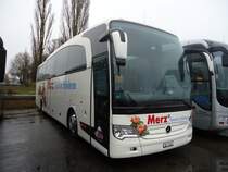 Mercedes Benz Travego de la maison Merz photographi� le 26.11.2012 � Berne