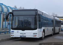 MAN Niederflurbus 3.Generation(Lion's City)abgestellt in H�he ZOB Rostock Hauptbahnhof/S�d.02.12.2012