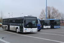 MAN Niederflurbus 3.Generation(Lion's City)abgestellt in H�he ZOB Rostock Hauptbahnhof/S�d.02.12.2012