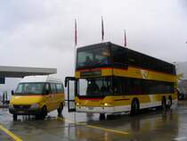 Thepra, Stans. Mercedes-Benz Sprinter (Nr.13) und Neoplan N4426 (Nr.12) in Beckenried, Post. (17.10.2009)