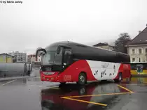 tmr Nr. 9 (Iveco/Irisbus Magelys) am 28.11.2012 beim Bhf. Martigny. Dieser Reisebus wird jeweils f�r den St.Bernhard-Express ins italienische Aosta eingesetzt.