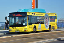 MAN Lion`s City der RSVG SU-BV 2590 auf der Kennedybr�cke in Bonn - 01.10.2012