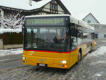 Postauto - MAN  LU 15575 bei der zufahrt bei der Haltestelle am Bahnhof Nebikon am 08.12.2012