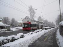 ''Driving in to the Winterwonderland'' - Stadtbus Winterthur Nr. 107 (Hess Swisstrolley 3 BGT-N2C) am 12.12.12 bei der Hst. R�mertor. Mit diesem Bild w�nsche ich euch fr�hliche Weihnachten sowie ein gutes neues Jahr.