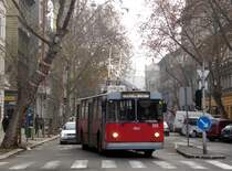 Die letzte Tage des Typs ZIU-9 in Budapest, bei BKV (Sie haben 37 Jahre lang in Budapest verkehrt). 909 an der Linie 70 bei der Haltestelle Opera.  