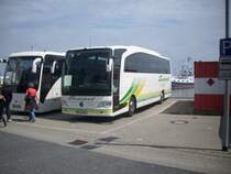 Mercedes Travego von Sippel aus Deutschland im Stadthafen Sassnitz am 03.07.2012