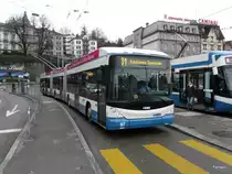 VBZ - Hess-Swisstrolley BGGT-N2C Nr.87 unterwegs auf der Linie 31 in Z�rich am 23.12.2012