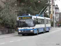 VBZ - Mercedes O 405 GTZ Trolleybus Nr.123 unterwegs auf der Linie 34 in Z�rich am 01.01.2013