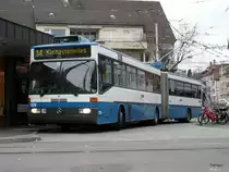 VBZ - Mercedes O 405 GTZ Trolleybus Nr.129 unterwegs auf der Linie 34 in Z�rich am 01.01.2013