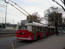 Das weltweit einzige Ikarus 411T, BKV Budapest #400, 8.01.2013, Cs�ktornya park, Budapest.
