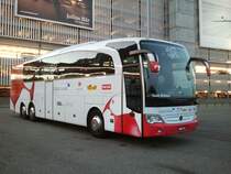 Mercedes Benz Travevo de la maison HEGGLI Reisen, vhicule officiel de l'quipe nationale suisse de football, photographi le 21.10.2012  l'aroport de Zurich Kloten