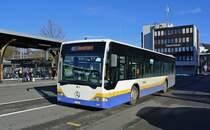 Busland (BLS) Citaro Nr. 56 (ex. TC La Chaux-de-Fonds) abgestellt beim Bahnhof Burgdorf, 22.01.2013.