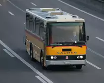 Saurer ex-La Poste neutralis�, carrosserie Ramseier & Jenzer, photographi� � Pratteln. Ce v�hicul� n'�tait pas utilis� pour le trafic de linge mais pour les excursions. 