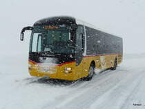 Postauto - MAN Lion`s Regio  GR  162995 bei Schneefall unterwegs auf dem Julierpass am 20.01.2013
