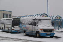 Mercedes-Benz/Kstenbus abgestellt in Hhe ZOB Rostock-Hauptbahnhof/Sd.27.01.2013