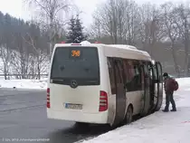 Johanngeorgenstadt. Der Sprinter auf der Linie 348 von Bahnhof nach Busplatz in Johanngeorgenstadt.