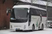 Tour-Bus New York Gospel-Stars stand am 09.02.2013 in Hhe Lbeck Hbf abgestellt.