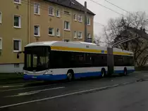  Hess Trolleybus BGT-N2C auf der Linie 683 nach Solingen Burger Bahnhof an der Haltestelle Wuppertal-Vohwinkel Ro�kamper Stra�e.(19.2.2013)   