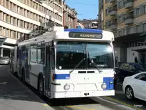 tl - FBW Trolleybus Nr.746 mit Anh�nger unterwegs auf der Linie 7 in der Stadt Lausanne am 16.02.2013