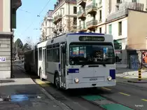 tl - NAW Trolleybus Nr.791 mit Anh�nger unterwegs auf der Linie 9 in der Stadt Lausanne am 16.02.2013