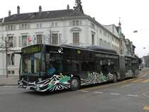 Mercedes Citaro mit der Betriebsnummer 722 auf der Linie 34 fhrt zur Haltestelle Wettsteinplatz. Die Aufnahme stammt vom 25.02.2013.
