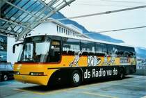 PostAuto Graub�nden GR 159'347 Neoplan (ex P 25'139) am 1. M�rz 2008 Chur, Postautostation (mit Werbung Radio Grischa)