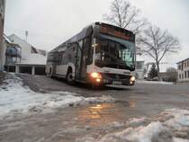 SWEG Citaro C2 FR H 5909 am 22.01.2013 posiert in der Schleife am Rathaus, Waldangelloch und wartet auf Abfahrt zur Linie 703 zum Bahnhof Wiesloch-Walldorf