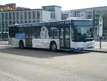 MAN Niederflurbus 3. Generation (Lion's City) auf Betriebsfahrt an der Haltestelle Remscheid Friedrich-Ebert-Platz.(27.3.2013) 