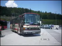 Setra 213 UL von Lamb�rger aus Deutschland vor dem gro�en Arber am 27.07.2012