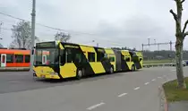 RBS Bahnersatz infolge Bauarbeiten zwischen Solothurn und Lohn-L�terkofen. BSU Citaro G Nr. 46 in Lohn-L�terkofen, 07.04.2013.